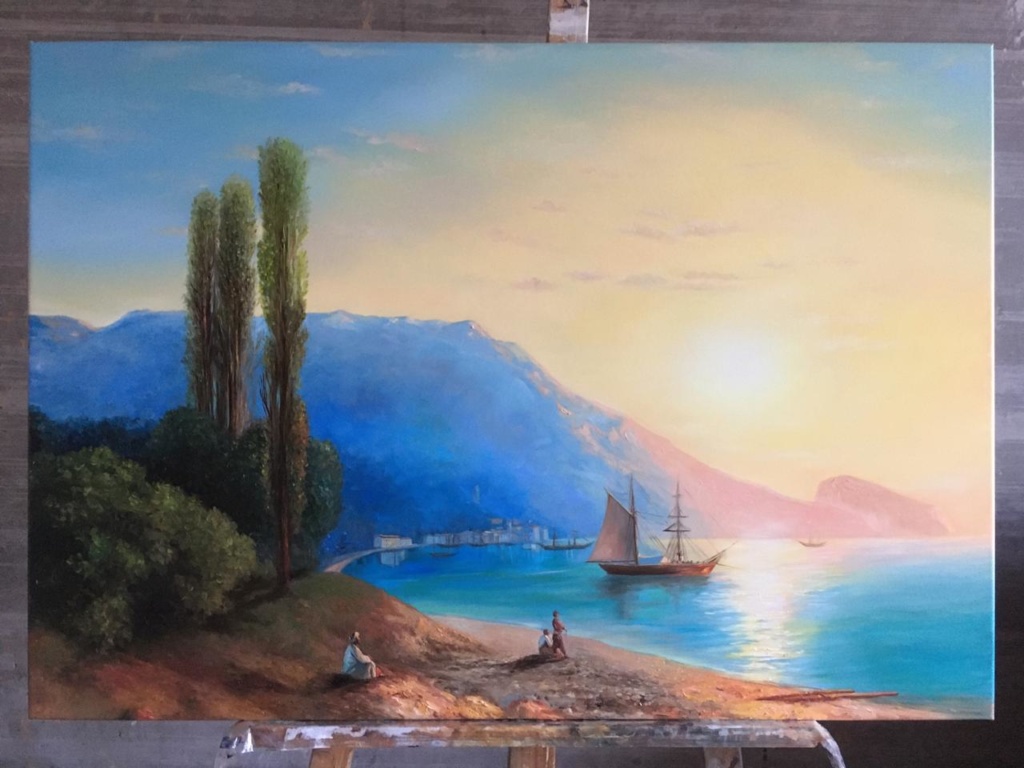 Копия картины Айвазского - "Восход солнца у Берегов Ялты"